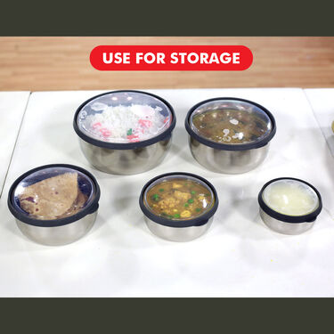 10 Pcs Steel Push & Lock Bowl Set (10PL2)
