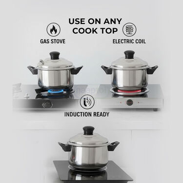 Stainless Steel Multi Cooker + 12 Cavity Idli Rack (1MMC1)