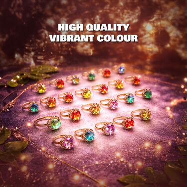 36 Pcs Colouful Crystal ladies Ring (LJC3)