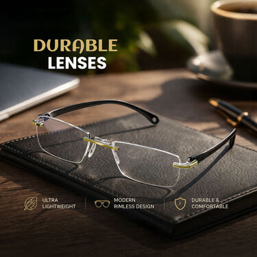 Rimless Adaptive Power Reading Glasses B1G3 Free (4ORG14)