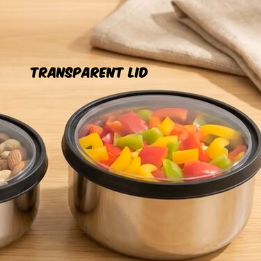 6 Stainless Steel Bowl + 6 Push & Lock Lid (12PL1)