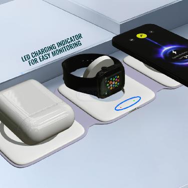 3 in 1 Magnetic Foldable Wireless Charger for iPhone + Apple Watch (MWC)