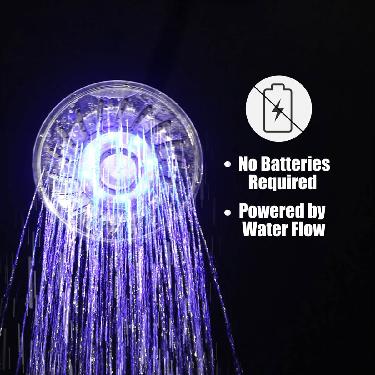 LED Color-Changing Waterfall Shower