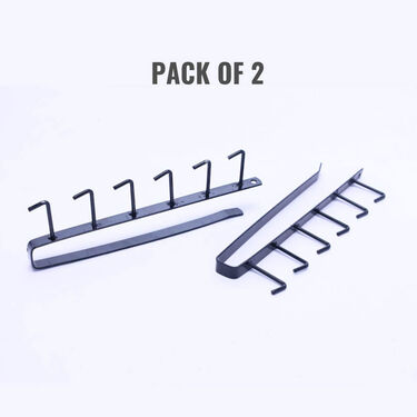 6 Hooks Multipurpose Metal Shelf Hanging Rack - Pack Of 2 (6HUSR1)