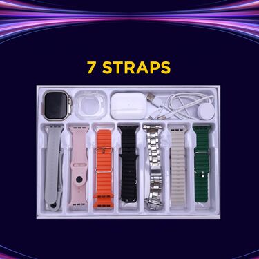 7 In 1 Big Screen Bluetooth Calling Smart Watch With Free Wireless Bluetooth Earbuds Pro (BCSW33)
