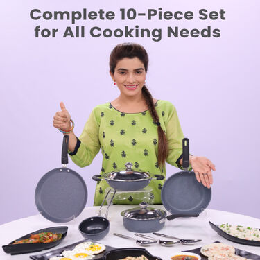 Mega 10 Pcs Ceramic Coating Nonstick Cookware Set (10CCNC1F)