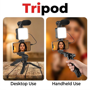 Remote Controlled Smart Video Making Kit with Inbuilt Flood Light + Mic + Tripod (SVMK)