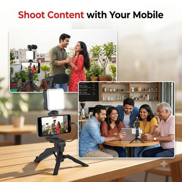 Remote Controlled Smart Video Making Kit with Inbuilt Flood Light + Mic + Tripod (SVMK)