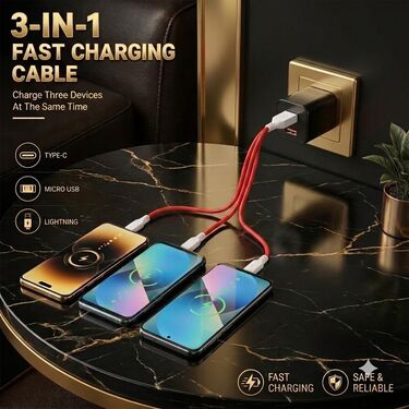 Wireless Bluetooth Earbuds With Free 3 Type C Fast Charging Cable (TWS61)