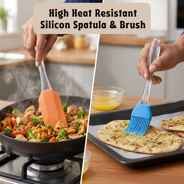 Chapati & Puri Maker + 2 in 1 Oil Strainer + Silicone Spatula & Brush (CP12)