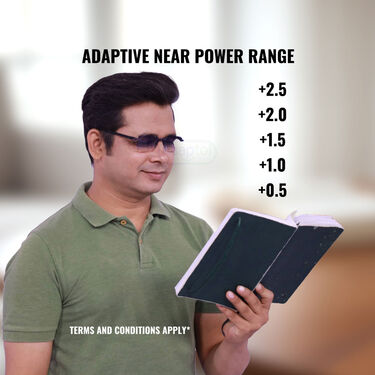 Rimless Coloured Adaptive Power Reading Glasses  Buy 1 Get 2 Free (3CORG4)