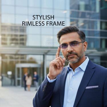 Rimless Coloured Adaptive Power Reading Glasses  Buy 1 Get 2 Free (3CORG4)