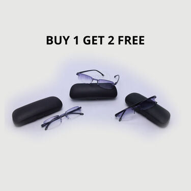 Rimless Coloured Adaptive Power Reading Glasses  Buy 1 Get 2 Free (3CORG4)