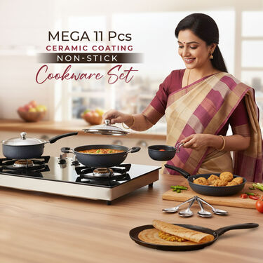 Mega11Pcs Ceramic Coating Nonstick Cookware Set (11CCNC2)