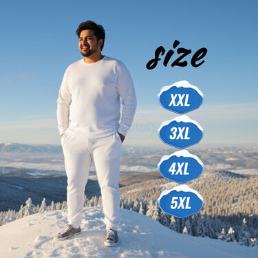 Warm And Comfortable White Plus Size Thermal Set For Men (WTP1)