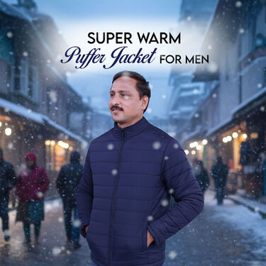 Mens Solid Puffer Jacket For Heavy Winters (MPJ3)