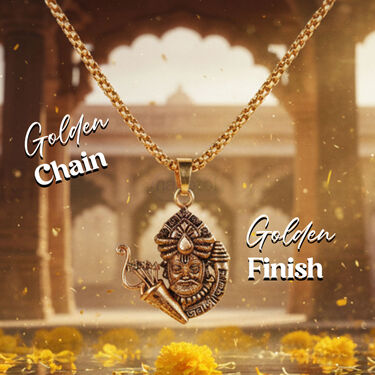 Golden Shri Khatu Shyam Ji Pendant With Chain (SKSPN12)