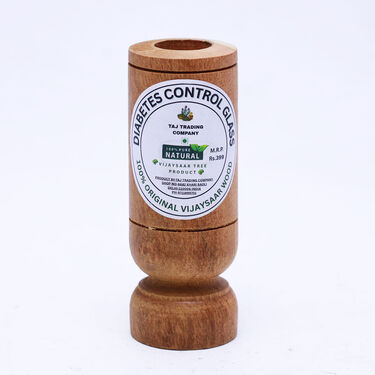 Anti-Diabetic Ayurvedic Vijaysar Wooden Glass (NUTRA25)