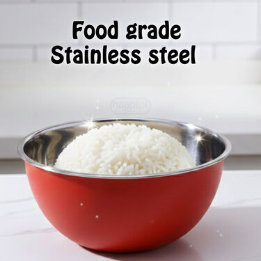 Pack of 3 Microwaveable Stainless Steel Bowl Set With Airtight Lids (3MB2)