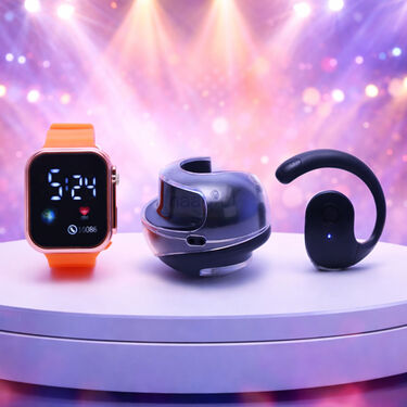 Smart Bluetooth Open Ear Touch Control Earpbuds With Digital Watch (TWS96)