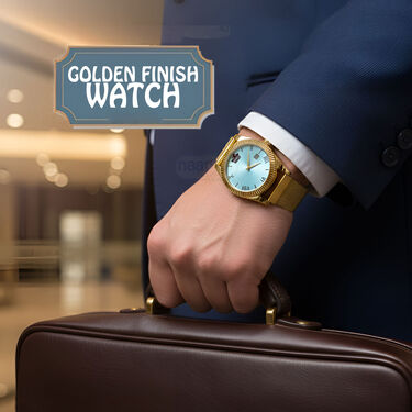 Golden Magnetic Belt Watch With Date (MGW32)
