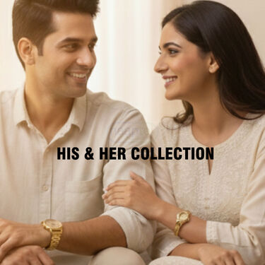 Mens Golden Watch + Ladies Watch + 2 Chain (MLGW2C2)