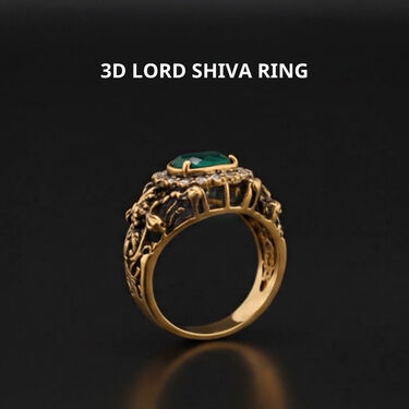 Golden OM Watch With 3D Shiva Ring (GWSR1)