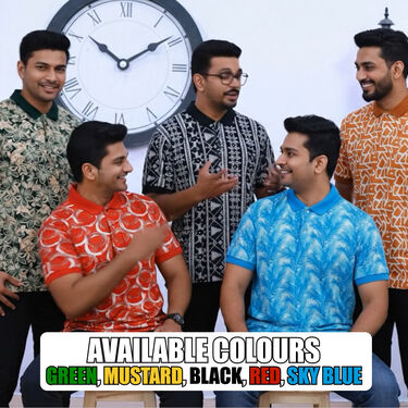 Set of 5 Designer Printed Polo Half Sleeves T-Shirts (5PT27)