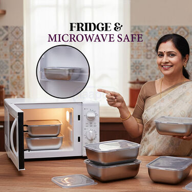 Pack of 4 Steel Microwavesafe Food Containers (4SMC1)