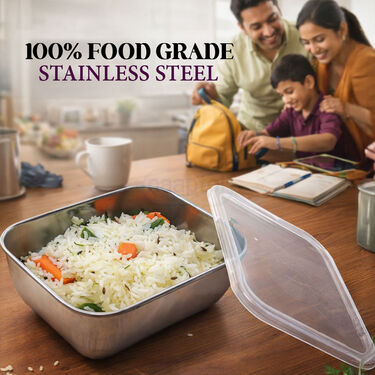 Pack of 4 Steel Microwavesafe Food Containers (4SMC1)