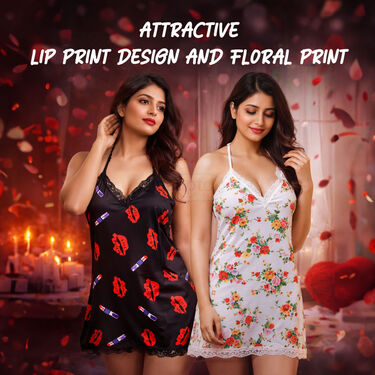 Stylish Printed Babydoll Nightwear Dress - Pick Any 1 (BDN4)