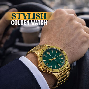 Golden Watch + 2 Chain + Bracelet +  Ring (MGW2CBR20)