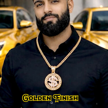 Austrian Dimaond Rotatable Doller Pendant with Golden Chain (MGJC3)