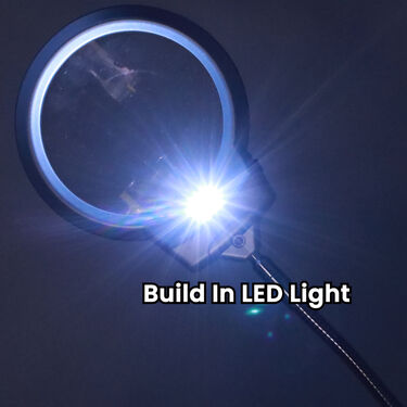 Large Lens Magnifying Glass with LED light & Clamp (MG02)