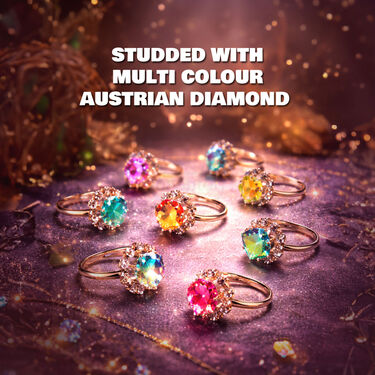36 Pcs Colouful Crystal ladies Ring (LJC3)