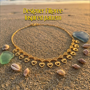 Golden Filigree Charm Necklace (GFCN1)