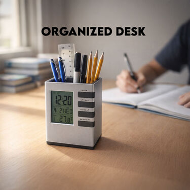 Time Clock Computer Stand Smart Desk Stand with Clock Display (DSD) – Quicketail
