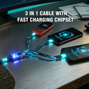 3 In 1 Cable With Fast Charging Chipset (CDC20)