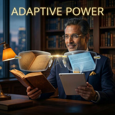 Rimless Bifocal Adaptive Power Reading Glasses (1BORG5)