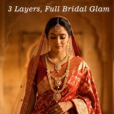 3 Layer Raani Haar Necklace Set (WJ1)