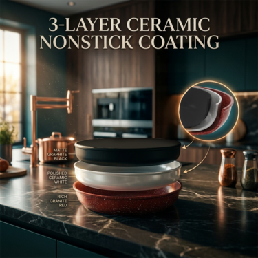 4 Pcs Nonstick Cookware Set + Free 2 Gas Saver (4CCNC1)