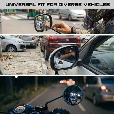 Adjustable Easy Fit Blindspot Mirror For Auto Bike Car (BM5)