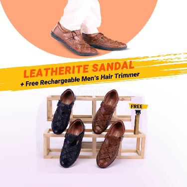 Pick Any One Stylish Leatherite Sandal With Free Trimmer(SDC16)