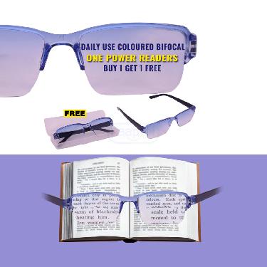 Daily Use Coloured Bifocal One Power Readers Buy 1 Get 1 Free (BCORG34)