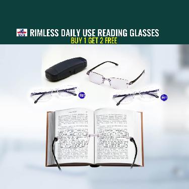 Rimless Daily Use Bifocal Reading Glasses - Buy 1 Get 2 FREE (3BRG16)