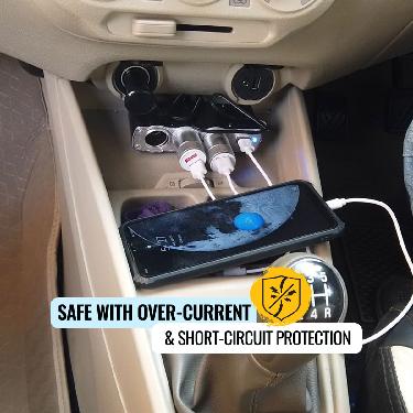 12V 3 Socket +2Fast USB Car Charger (LSSC)