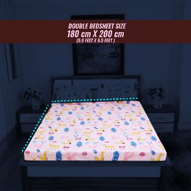 Animal Printed Fitted Double Bed sheet with 2 Pillow Covers (DBS20)