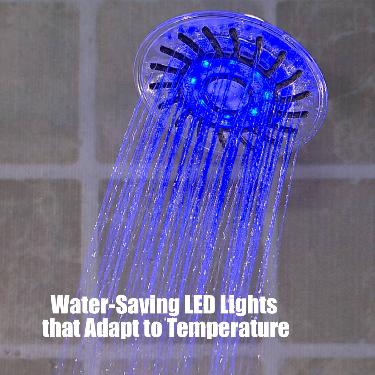 LED Color-Changing Waterfall Shower