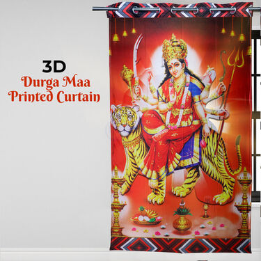 Durga Maa Design Printed 3D Curtain (CU7)