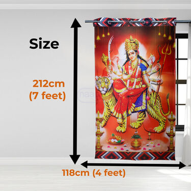 Durga Maa Design Printed 3D Curtain (CU7)